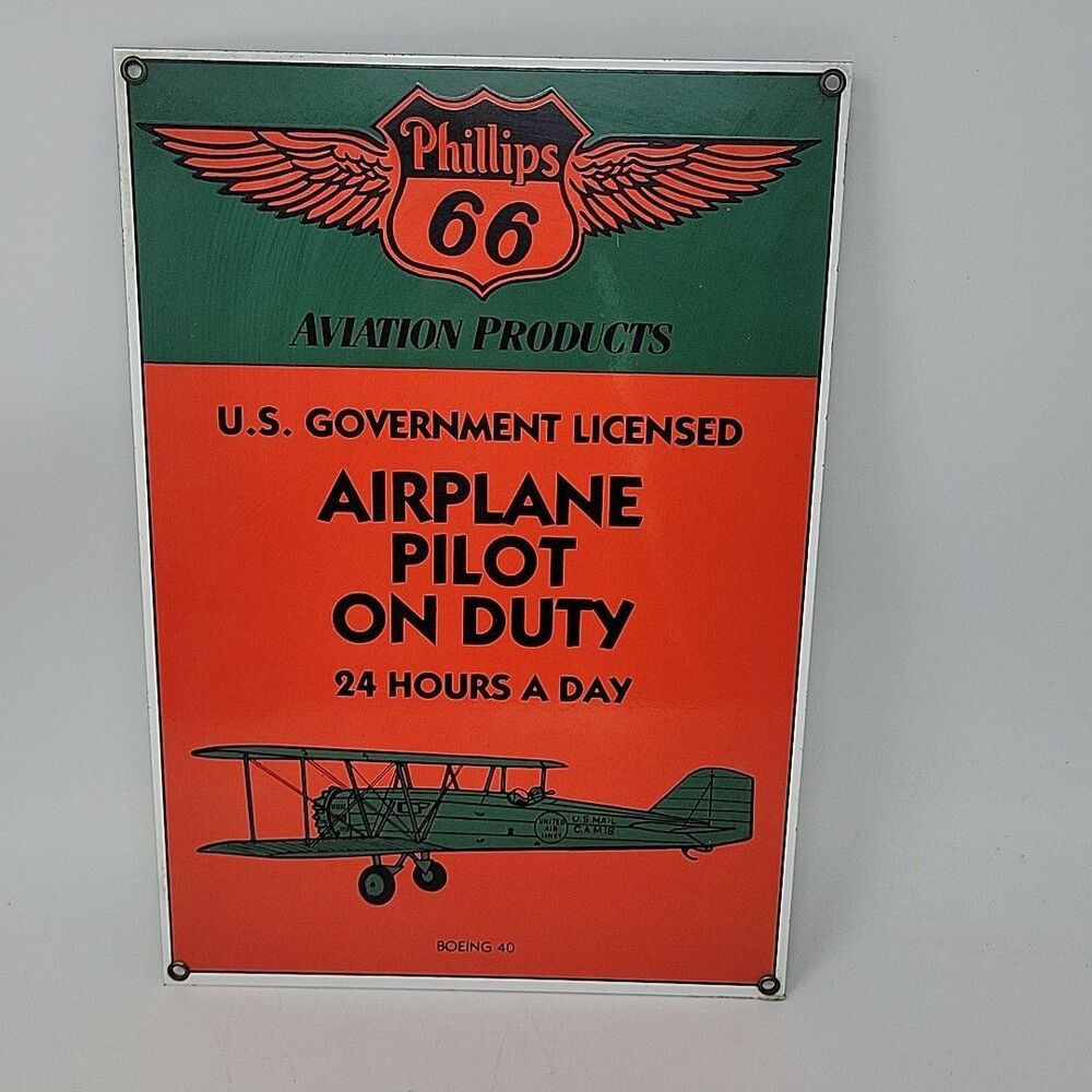 Phillips 66 Avation Products Ande Rooney's Porcelain Enameled Sign Reproduction